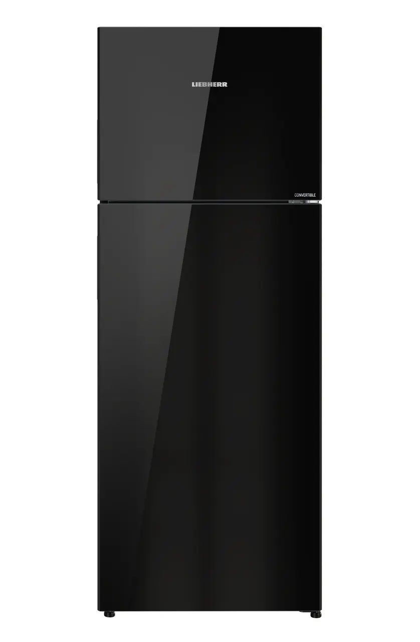 Product image, Perspective: straight closed, Fridge-freezer with NoFrost, Casing colour: black, Door colour: Black Gloss