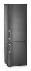 Product image, Perspective: oblique closed, Fridge-freezer with BioFresh and NoFrost, Casing colour: BlackSteel, Door colour: BlackSteel
