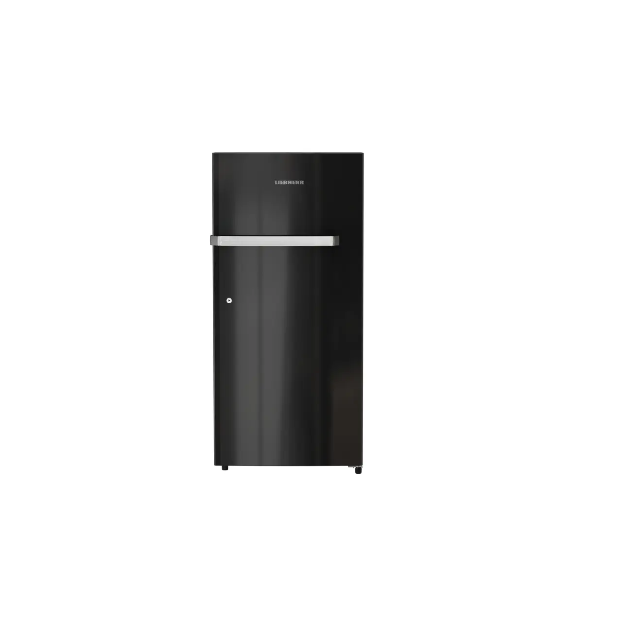Product image, Perspective: straight closed, Single-door refrigerator 191 l in 5 star with inverter compressor, Casing colour: grey, Door colour: Black Gloss