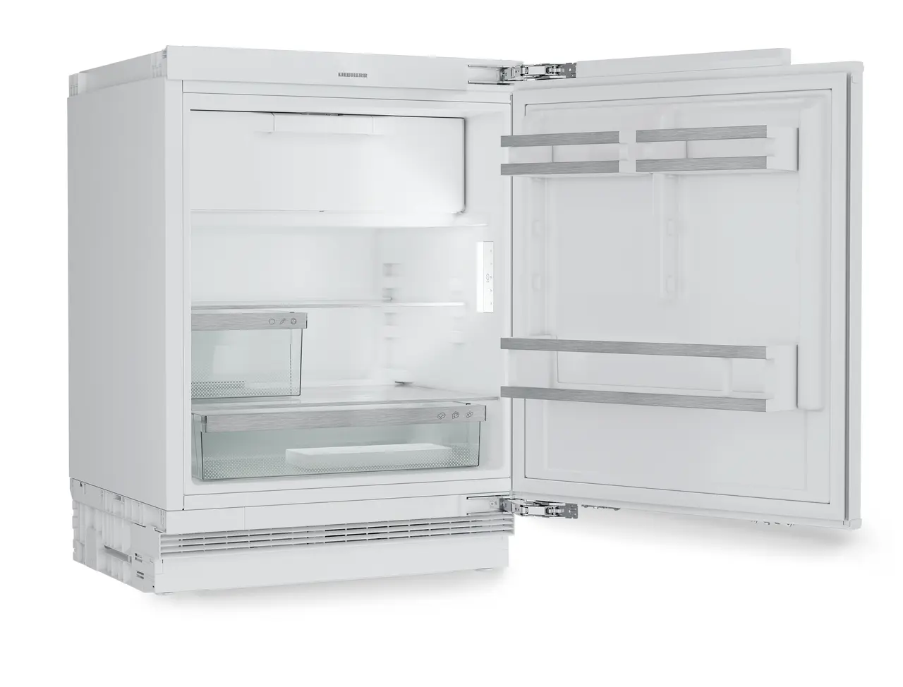 Изображение на продукта, Перспектива: Странично, отворен, празен, Хладилник, подходящ за вграждане под плота