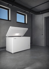 Изображение на продукта, Перспектива: Околна среда, Фризерна ракла, Цвят на корпуса: бял, Цвят на вратата: бял