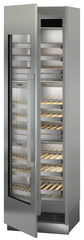 Product image, Perspective: oblique half-open empty, Built-in multi-temperature wine cabinet, Casing colour: grey