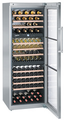 Product image, Perspective: oblique open decorated, Multi-temperature wine cabinet, Casing colour: stainless steel, Door colour: stainless steel