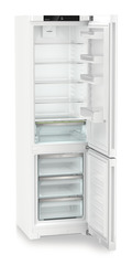 Product image, Perspective: oblique open empty, Combined fridge-freezers with EasyFresh and NoFrost, Casing colour: white, Door colour: white