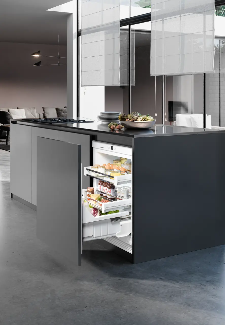 Product image, Perspective: milieu, Under-worktop refrigerator for integrated use
