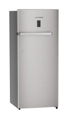 Product image, Perspective: oblique closed, Single-door refrigerator 222 l in 4 star with iCoolTouch UI, Casing colour: grey, Door colour: Stainless Steel