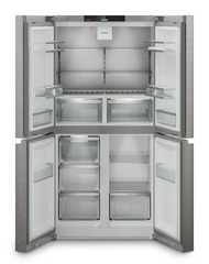 Immagine del prodotto, Prospettiva: Frontale aperto vuoto, Frigorifero a 4 porte French Door con IceMaker, Colore della struttura: argento, Colore della porta: acciaio inox