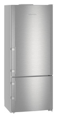 Product image, Perspective: oblique closed, Fridge-freezer with NoFrost, Casing colour: silver, Door colour: stainless steel