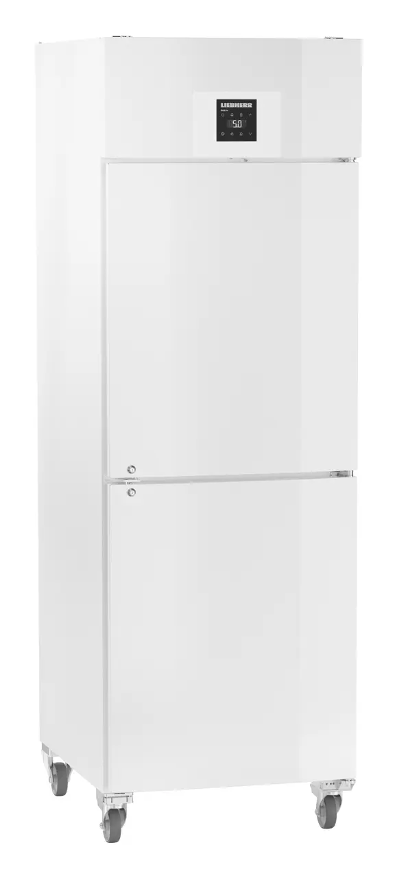 Product image, Perspective: oblique closed empty, Lab refrigerator with Comfort electronic controller, Casing colour: white