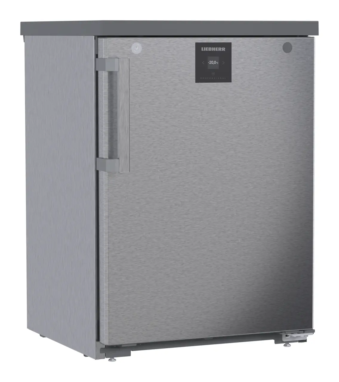 Produkt-Bild, Perspektive: schräg geschlossen, Unterbaufähiger Gefrierschrank mit SmartFrost, Gehäusefarbe: Edelstahl, Türfarbe: Edelstahl