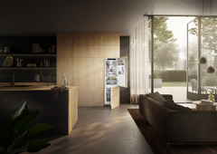 Product image, Perspective: milieu, Combined refrigerator-freezer with BioFresh and NoFrost for integrated use