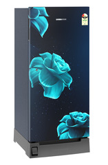 Product image, Perspective: oblique closed, Single-door fridge 191 l in 2 star with foot pedal base drawer, Casing colour: blue, Door colour: Blue Divine