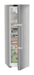 Image de produit, Perspective: Oblique semi-ouvert décoré, Réfrigérateur armoire avec EasyFresh, Couleur de porte: acier inox