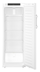 Изображение на продукта, Перспектива: Отпред, отворен, празен, Лабораторен хладилник с конвекционно охлаждане, Цвят на корпуса: бял, Цвят на вратата: бял