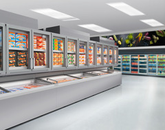 Изображение на продукта, Перспектива: Околна среда, Фризери за супермаркети, Цвят на корпуса: сив