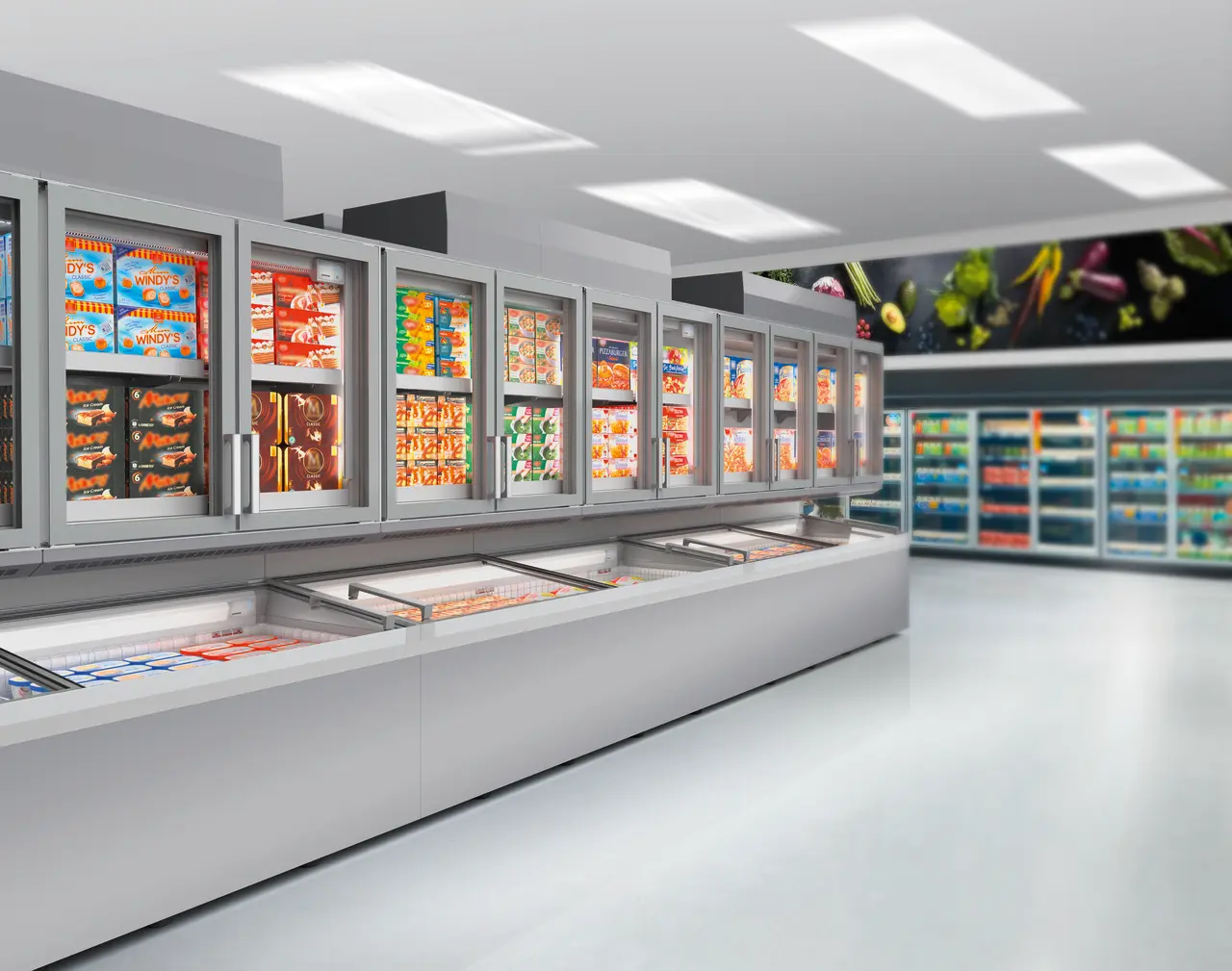 Изображение на продукта, Перспектива: Околна среда, Фризери за супермаркети, Цвят на корпуса: сив