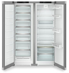 Изображение на продукта, Перспектива: Отпред, отворен, празен, Комбинация Side-by-Side, Цвят на корпуса: фино сребро