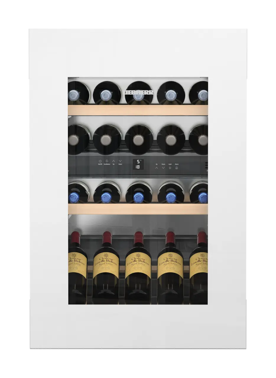 Product image, Perspective: straight closed decorated, Built-in multi-temperature wine cabinet, Casing colour: silver, Door colour: white