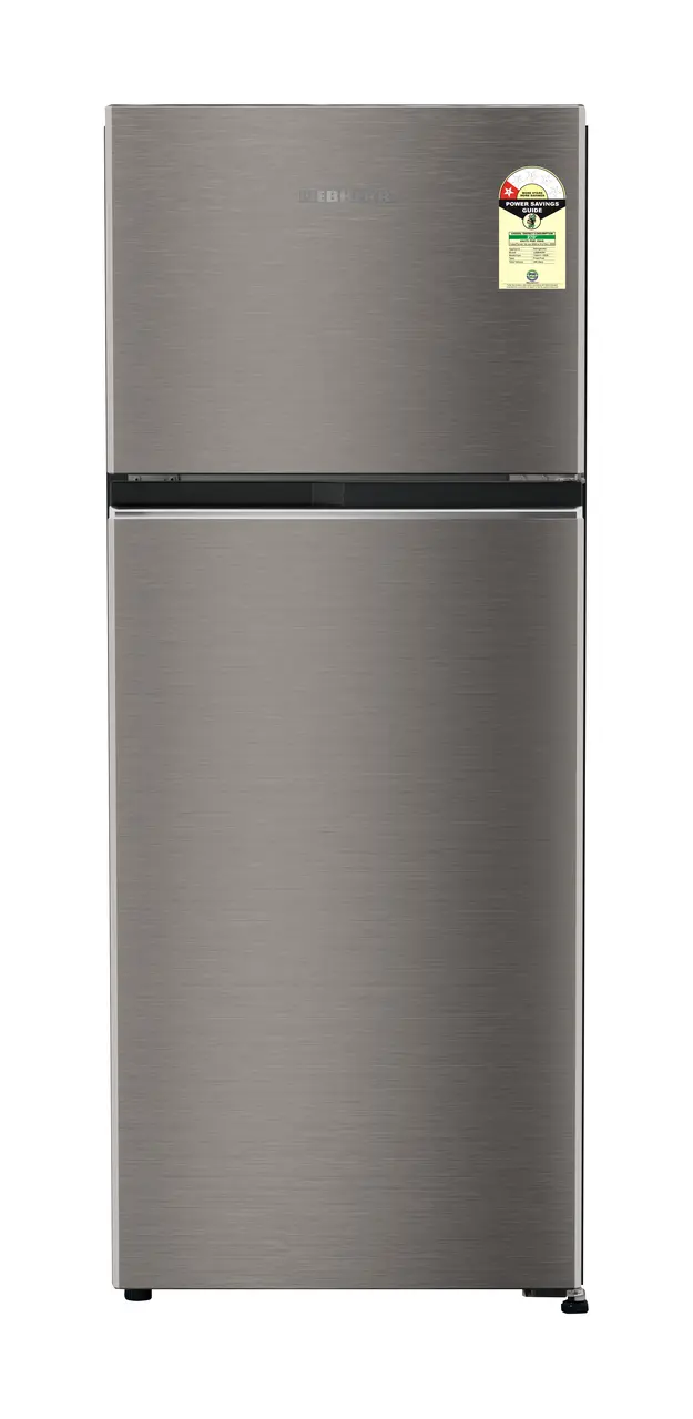 Product image, Perspective: straight closed, Fridge-freezer with NoFrost, Casing colour: grey, Door colour: Grey Steel