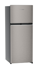 Product image, Perspective: oblique closed, Fridge-freezer with NoFrost, Casing colour: grey, Door colour: Grey Steel