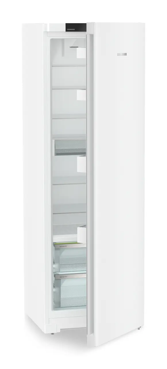 Product image, Perspective: oblique half-open empty, Refrigerator with BioFresh, Casing colour: white, Door colour: white