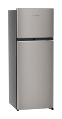 Product image, Perspective: oblique closed, Fridge-freezer with NoFrost, Casing colour: grey, Door colour: Grey Steel