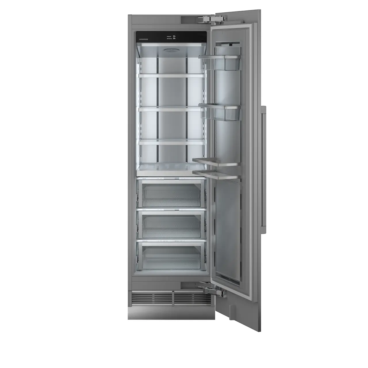 Product image, Perspective: straight open empty, Refrigerator with BioFresh for integrated use, Casing colour: grey