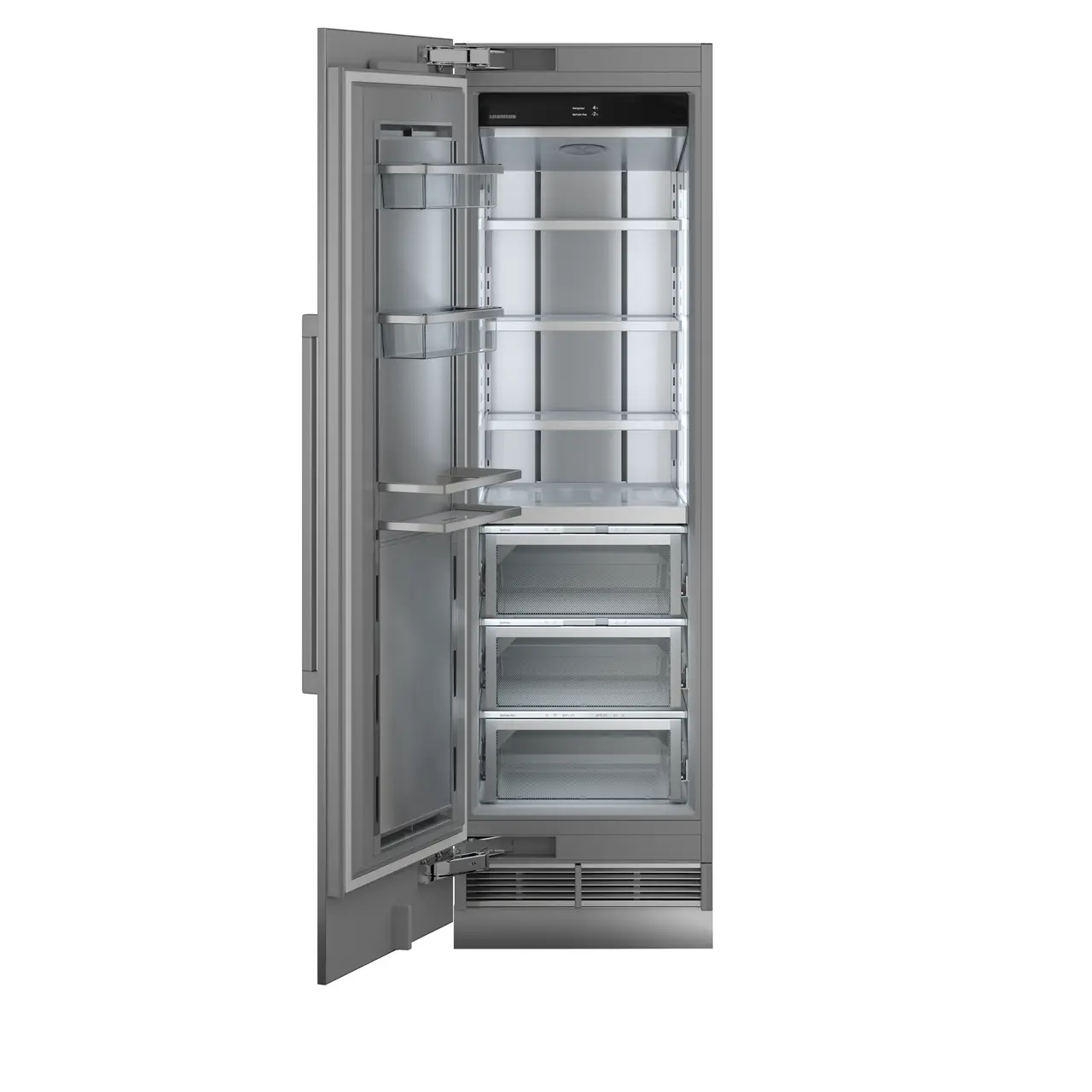 Produkt-Bild, Perspektive: gerade offen leer, Integrierbarer Kühlschrank mit BioFresh, Gehäusefarbe: Grau