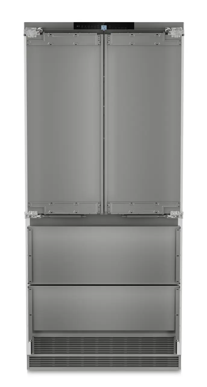 Product image, Perspective: straight closed, Combined refrigerator-freezer with BioFresh and NoFrost for integrated use, Casing colour: Anthracite