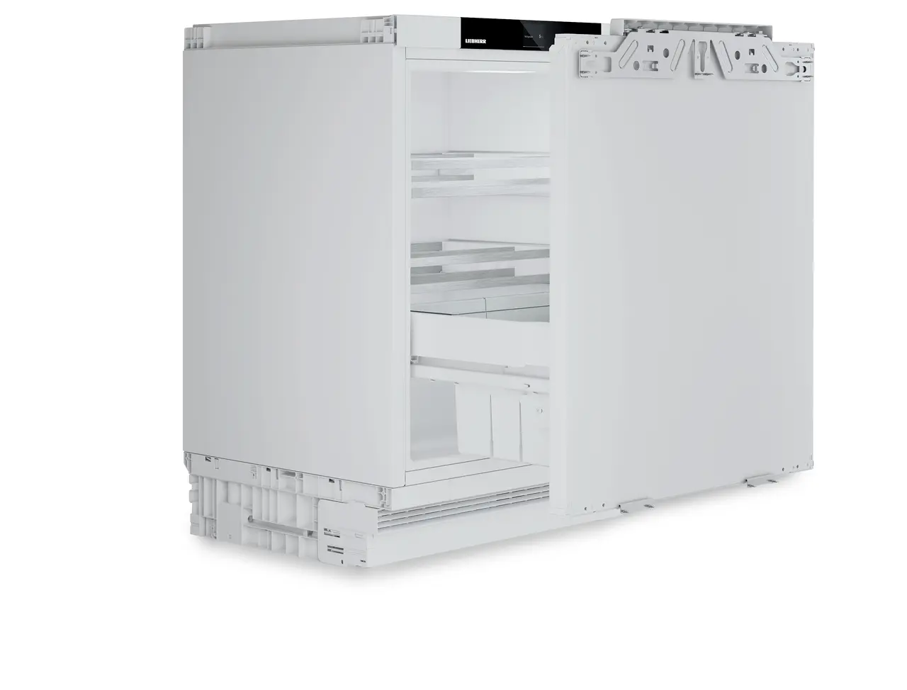 Product image, Perspective: oblique open empty, Refrigerator suitable for undercounter installation