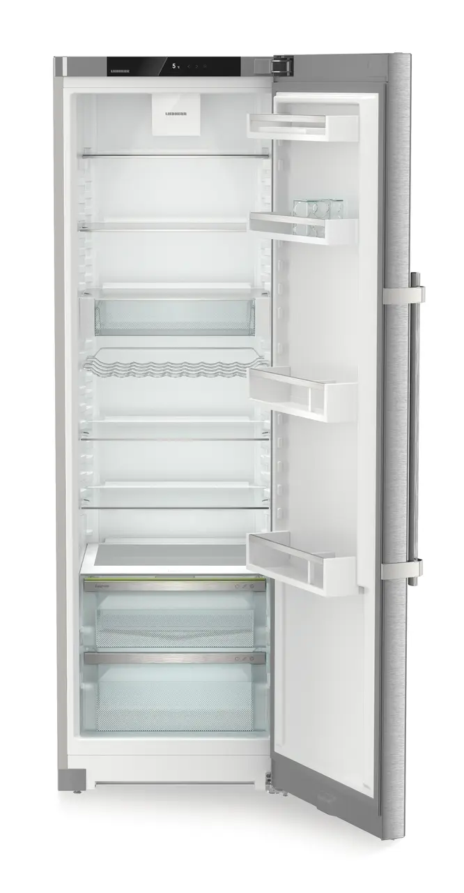 Изображение продукции, Перспектива: Прямо, с открытой дверцей, без продуктов, Холодильный шкаф с EasyFresh, Цвет корпуса: серебристый, Цвет дверцы: нержавеющая сталь