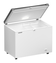 Product image, Perspective: oblique open empty, Chest freezers, Casing colour: white