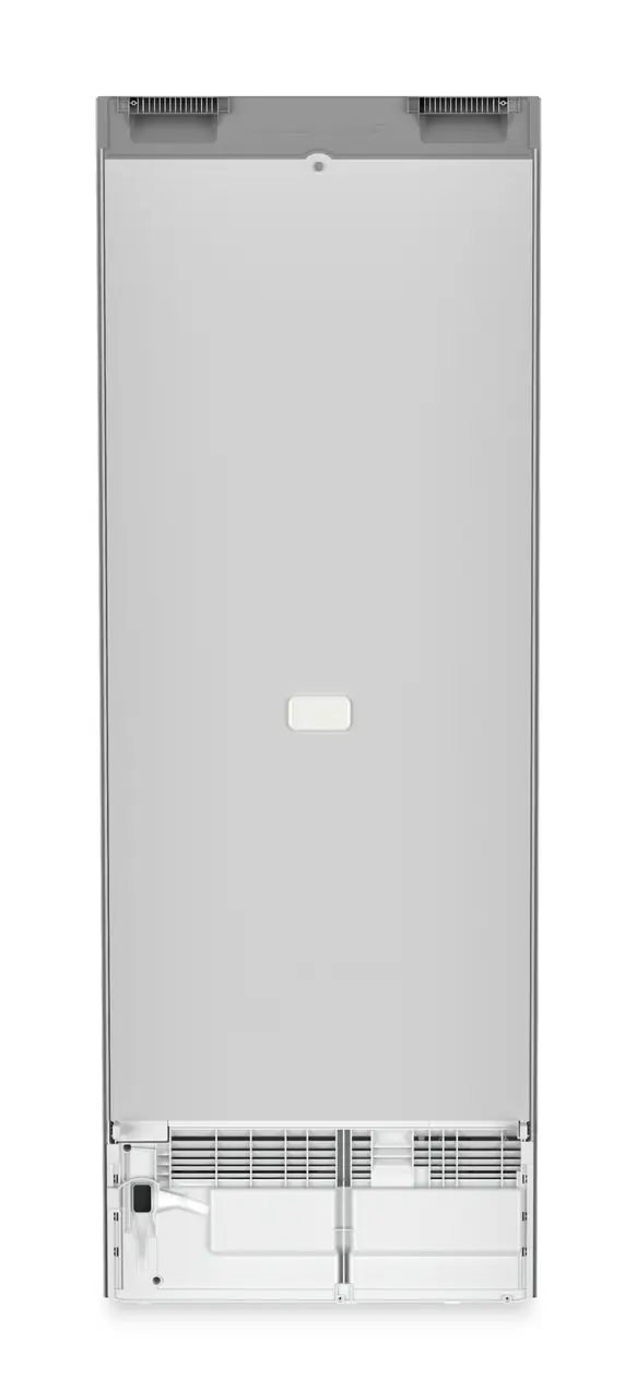Product image, Perspective: back side, Freestanding fridge with EasyFresh, Casing colour: silver, Door colour: Steelfinish