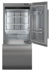 Product image, Perspective: straight open empty, Combined refrigerator-freezer with BioFresh and NoFrost for integrated use