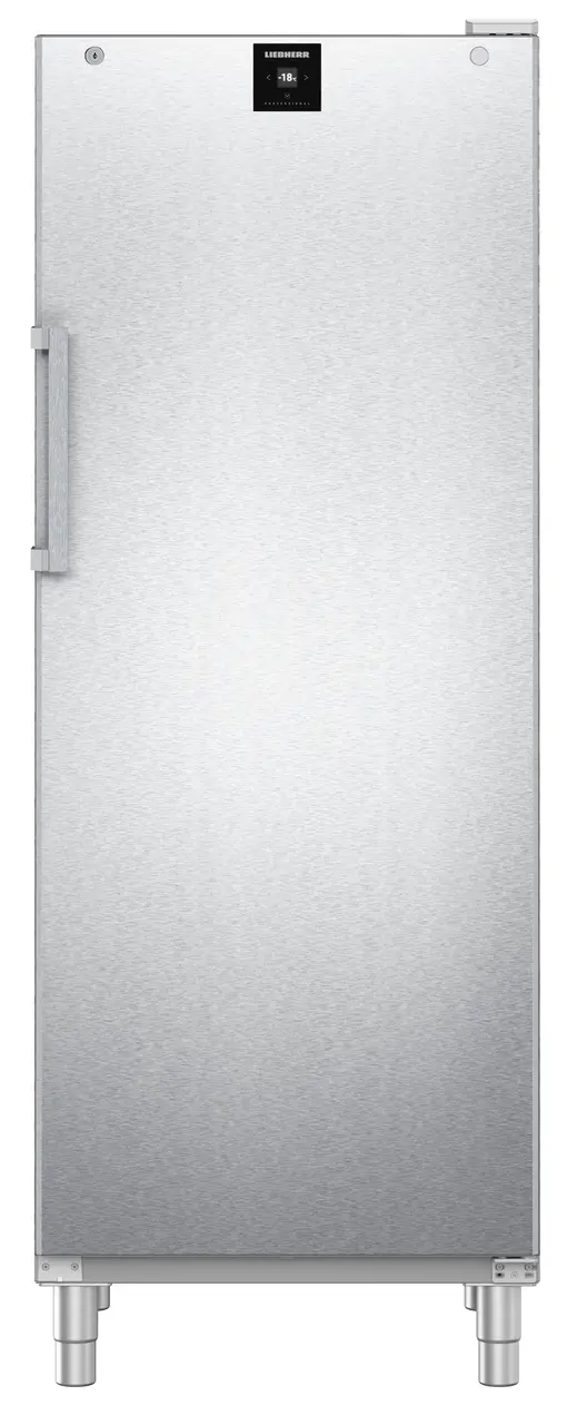 Product image, Perspective: straight closed empty, Freestanding freezer with NoFrost, Casing colour: stainless steel, Door colour: stainless steel