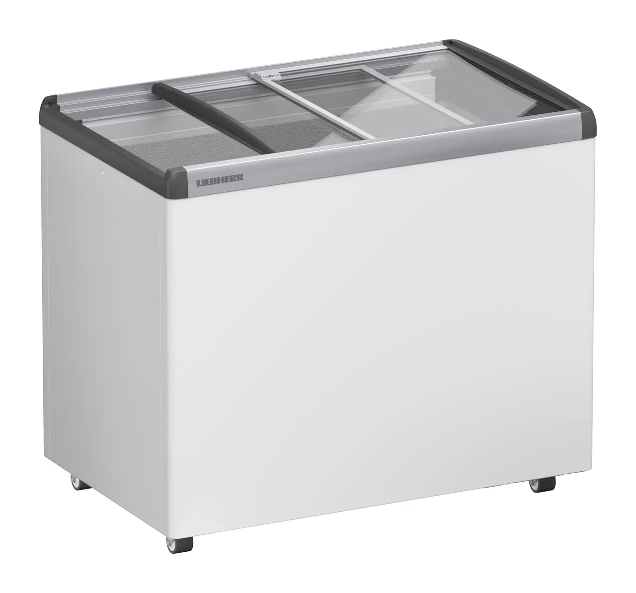 Produkt-Bild, Perspektive: schräg halb offen leer, Kühltruhe, Gehäusefarbe: Weiß