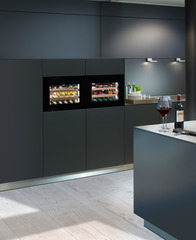 Product image, Perspective: milieu, Built-in wine storage cabinet, Casing colour: white, Door colour: GlassBlack
