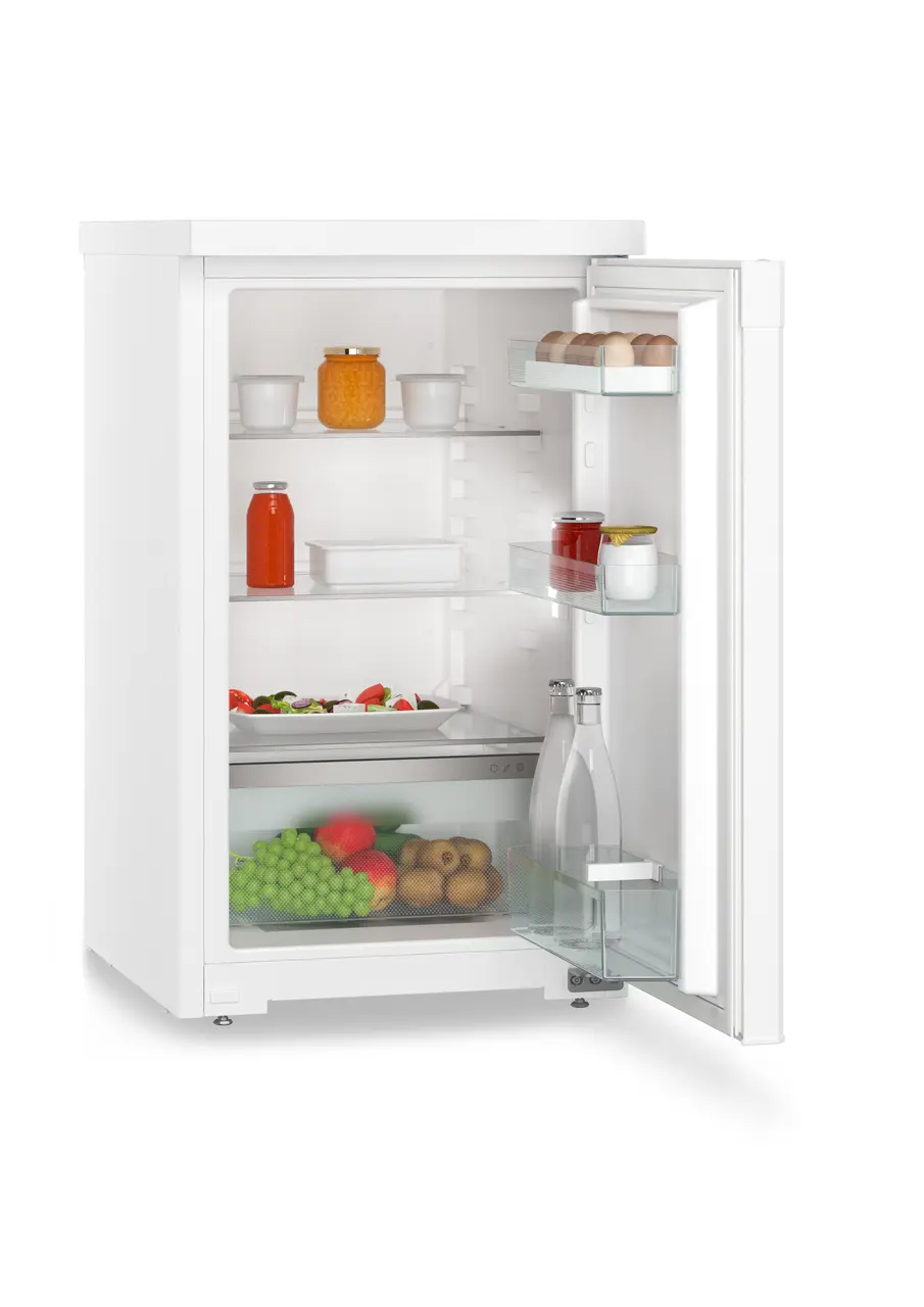 Product image, Perspective: oblique open decorated, Table top refrigerator, Casing colour: white, Door colour: white