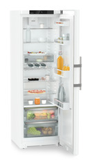 Изображение продукции, Перспектива: Под углом, с открытой дверцей, с продуктами, Холодильный шкаф с EasyFresh, Цвет корпуса: белый, Цвет дверцы: белый