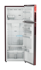 Product image, Perspective: straight open empty, Fridge-freezer with NoFrost, Casing colour: red, Door colour: Red Mystiq