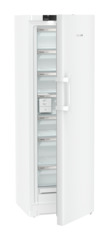 Product image, Perspective: oblique half-open empty, Freestanding freezer with NoFrost and EasyTwist-Ice, Casing colour: white, Door colour: white