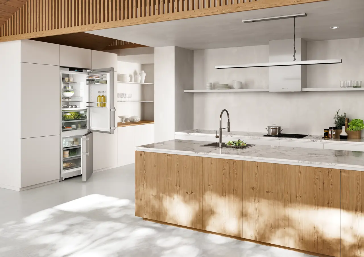 Product image, Perspective: milieu, Fridge-freezer with BioFresh Professional and NoFrost, Casing colour: silver, Door colour: stainless steel