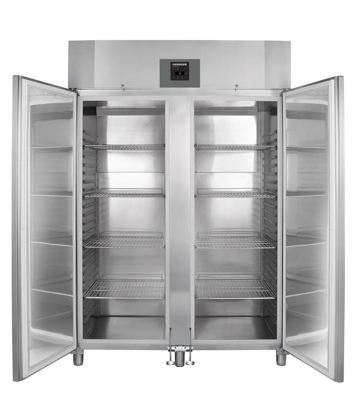 Product image, Perspective: straight open empty, Forced-air freezer GN 2/1, Casing colour: stainless steel