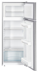 Product image, Perspective: straight open empty, Automatic refrigerator-freezer with SmartFrost, Casing colour: silver, Door colour: stainless steel look