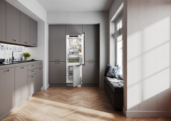 Produktbild, Perspektiv: Omgivning, Integrerbar kyl-fryskombination med EasyFresh och NoFrost