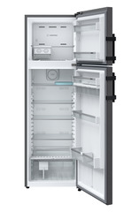 Product image, Perspective: straight open empty, Fridge-freezer with NoFrost, Casing colour: black, Door colour: BlackSteel