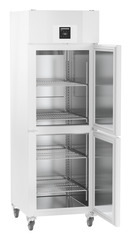Product image, Perspective: oblique open empty, Lab refrigerator with Comfort electronic controller, Casing colour: white