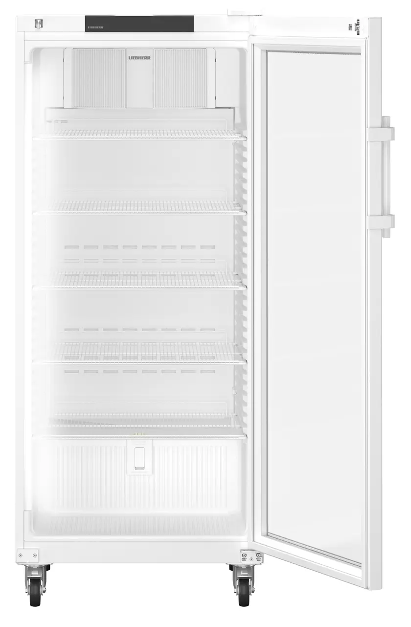 Изображение на продукта, Перспектива: Отпред, отворен, празен, Хладилник за лекарства с конвекционно охлаждане, Цвят на корпуса: бял, Цвят на вратата: бял