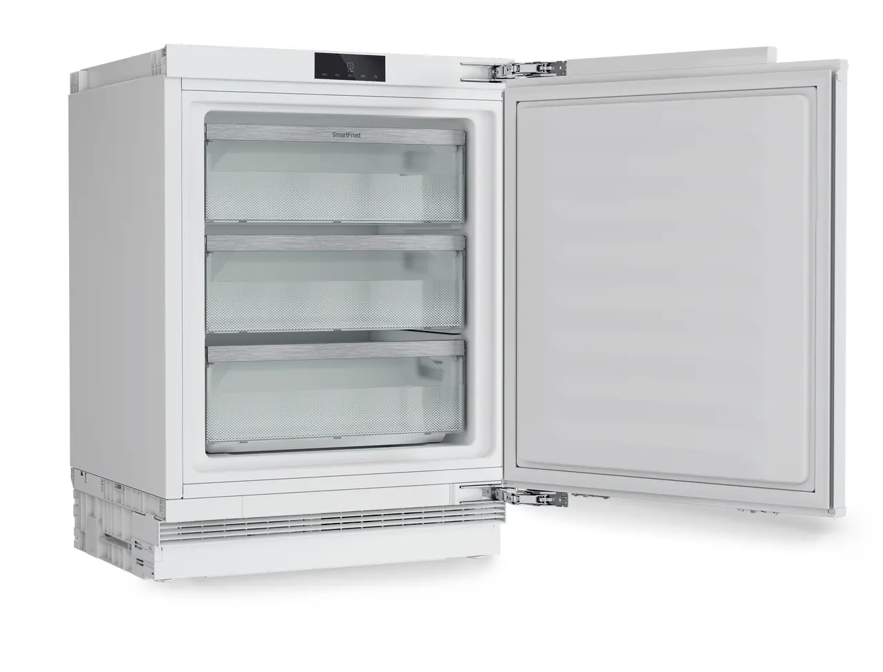 Product image, Perspective: oblique open empty, Freezer suitable for undercounter installation with SmartFrost