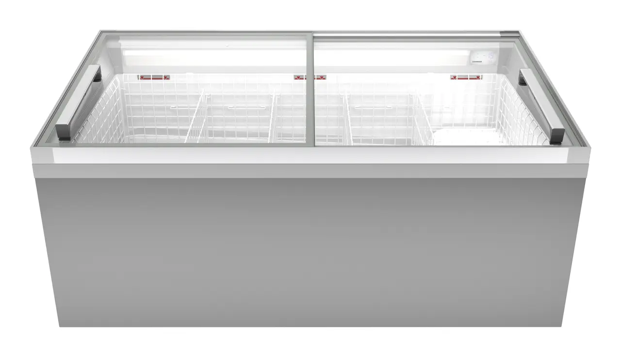 Image de produit, Perspective: Forme spéciale, Réfrigérateur-coffre et congélateur-coffre de supermarché, Couleur de l’habillage: blanc